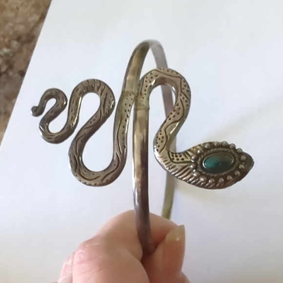 Snake Silver bangle or arm cuff - Picture 1 of 3